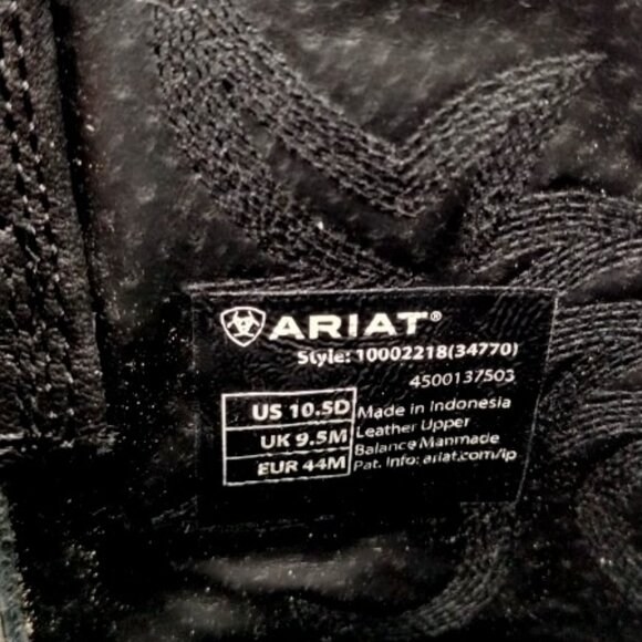 Ariat Men's Size 10.5 Black Deertan Leather Heritage R Toe Cowboy Western Boot - Picture 14 of 14